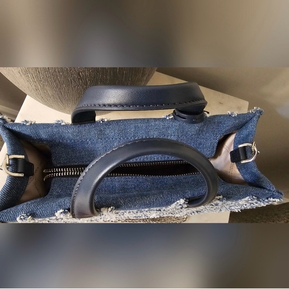 Michael Kors Navy Denim Tweed Satchel - Picture 3 of 6